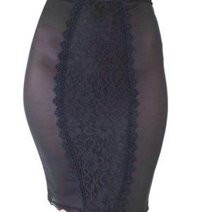 Bettie Page Sheer Lace Skirt Black